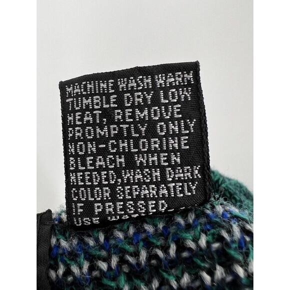 Vintage Anchor Green Sweater Mens Large Knit 80s 90s Pullover Fair Isle - Picture 7 of 7